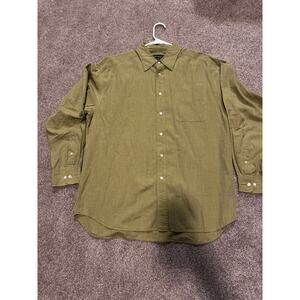 Banana Republic Olive Green Button Up Collar Shirt Mens XL 100% Cotton